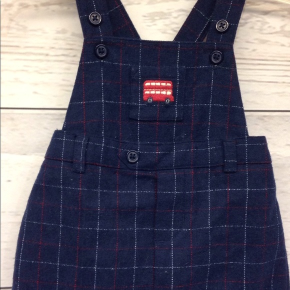 Janie & Jack Layette Boy Blue Wool Shortalls 0-3M - Picture 2 of 8
